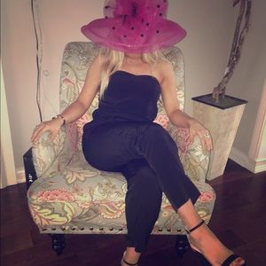 Black strapless jumpsuit